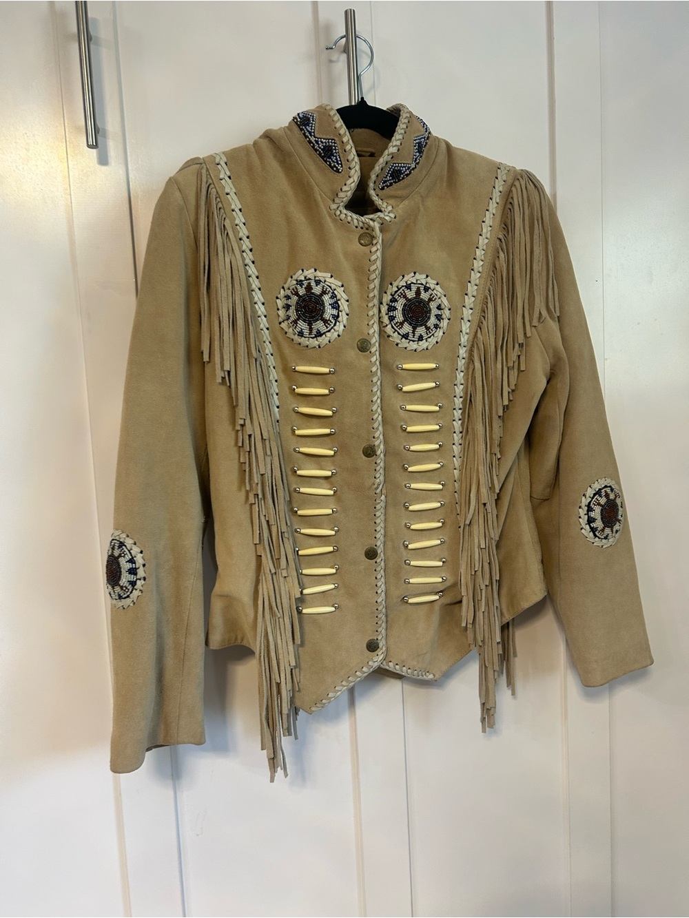 Vintage 3B West leather fringe western jacket